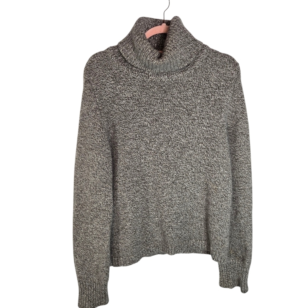 Celtic & Co Oatmeal Turtleneck Lambswool Angora Sweater Made In Scotland